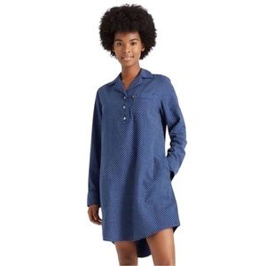 Levi Strauss & Co🦎Womens Blue Mini Dress Polka Dots Collared Long